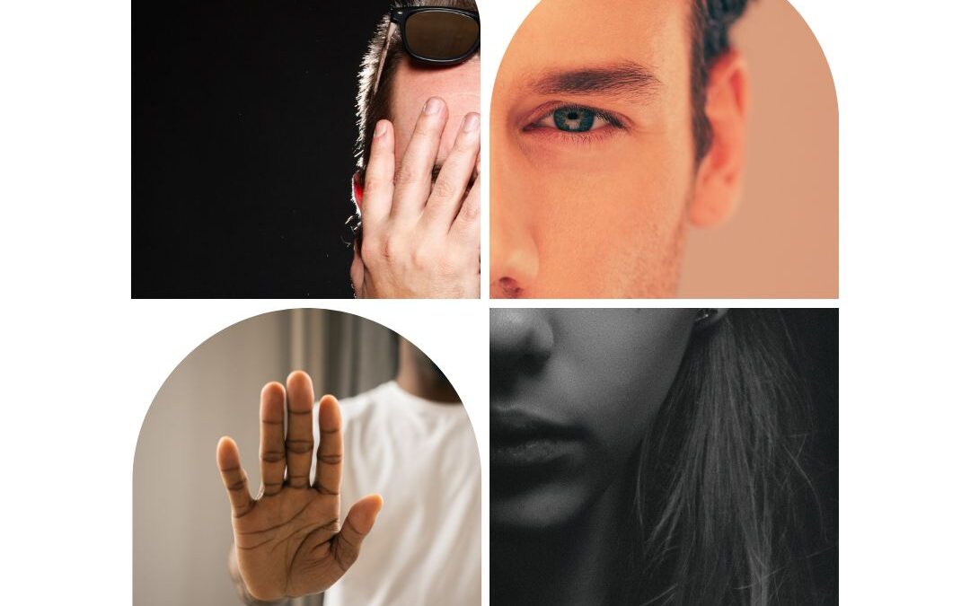 random faces inside shapes